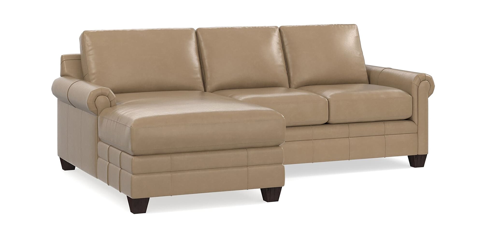 Carolina Leather Panel Arm L Chaise Sectional 3887LCSECTLS by Bassett