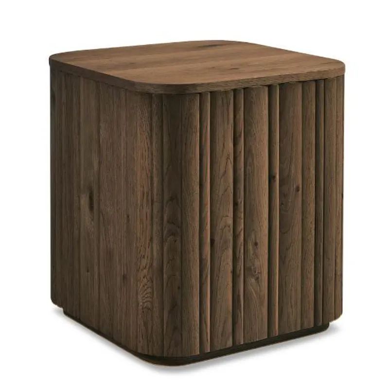 Andora Square Plinth End Table - Chestnut