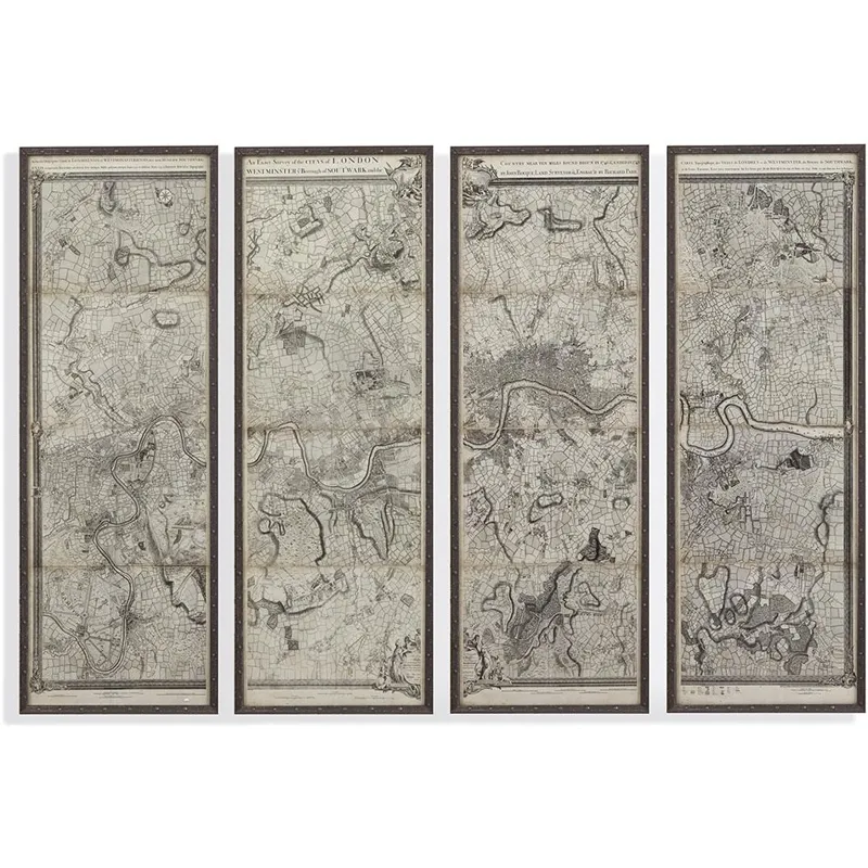 Map of London Panels Set of 4
