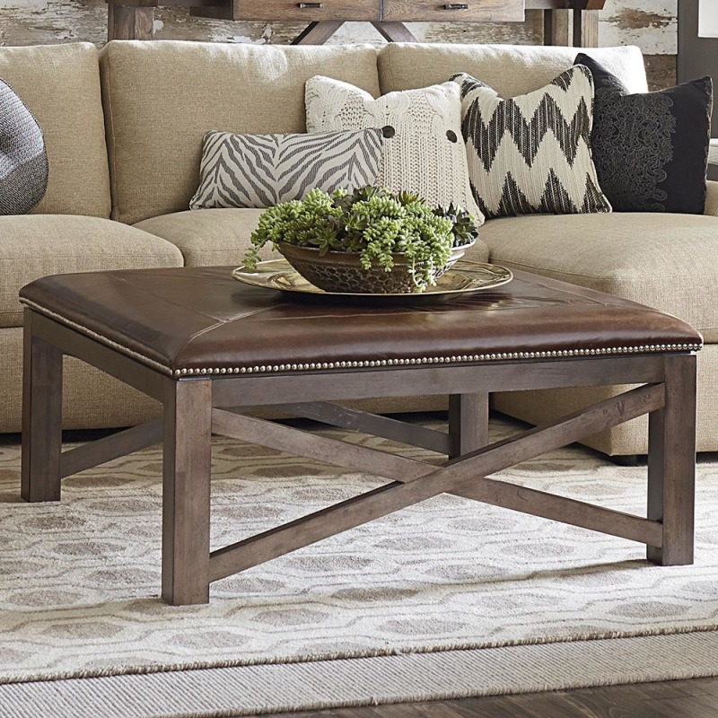 Compass Square Ottoman Cocktail Table 6725 0616 By Bassett At Horton s 