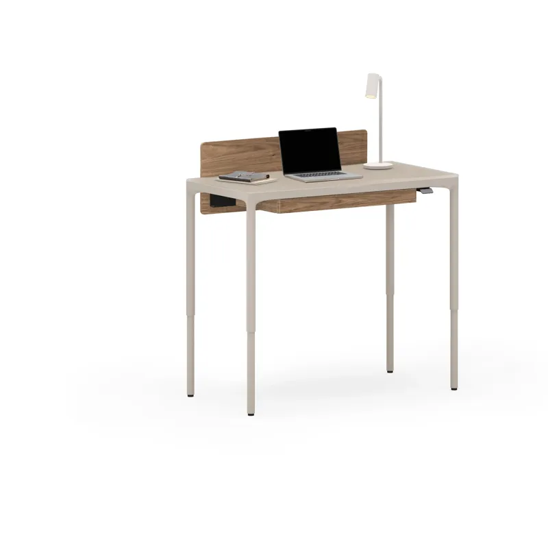 luma-office-lift-compact-desk-6761-BDI-with-Drawer-6769-Small-Adjustable-Back-Panel-6766-Up-Standing