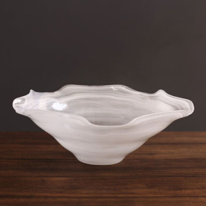 CLEAR-WHITE WAVE LG BOWL