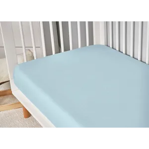 Hyper-Linen Performance Crib Sheet-Baby Blue