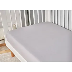 Hyper-Linen Performance Crib Sheet-Light Grey