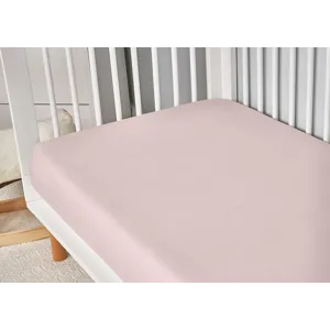 Hyper-Linen Performance Crib Sheet-Light Pink
