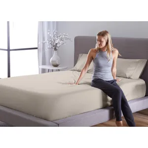 Hyper-Cotton Sheet Set-Medium Beige-Twin