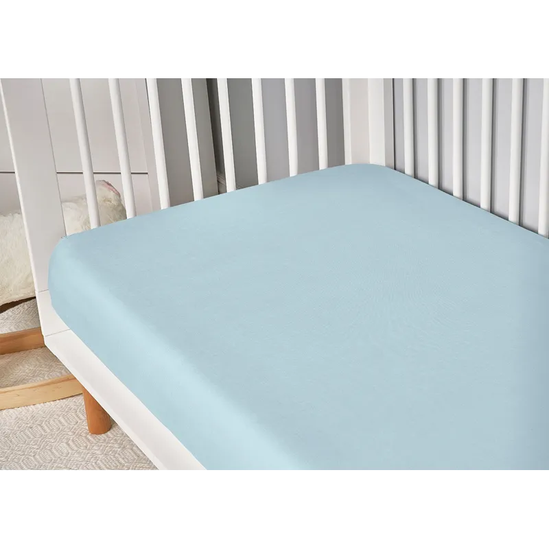 Hyper-Linen Performance Crib Sheet-Baby Blue