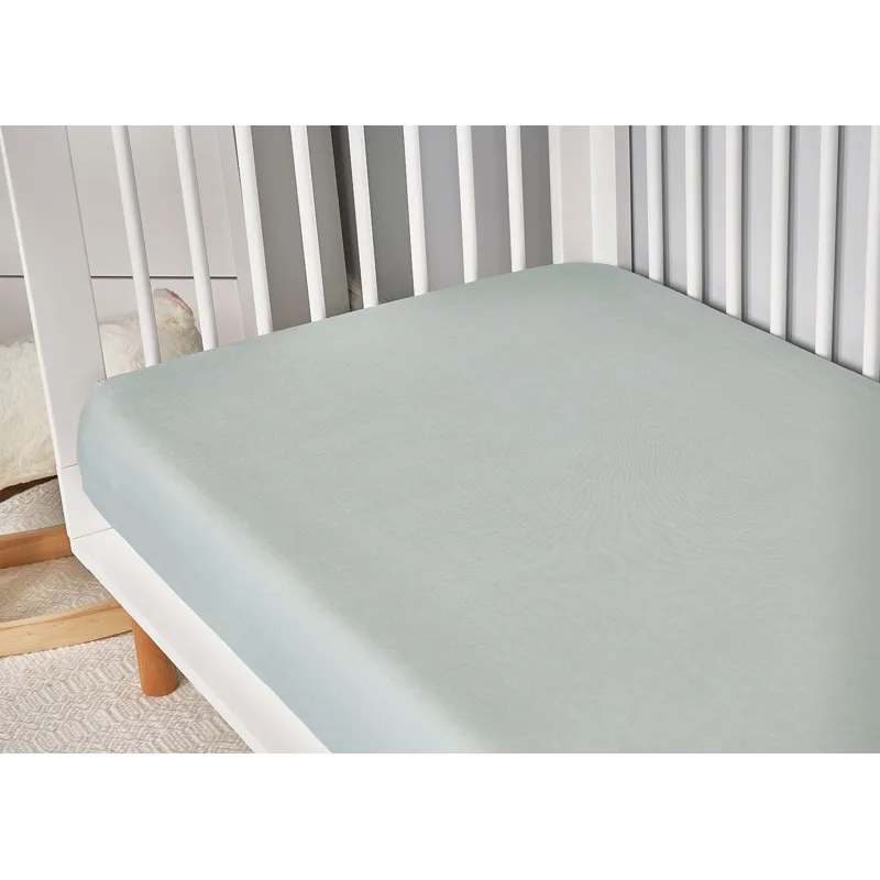 Hyper-Linen Performance Crib Sheet-Light Green