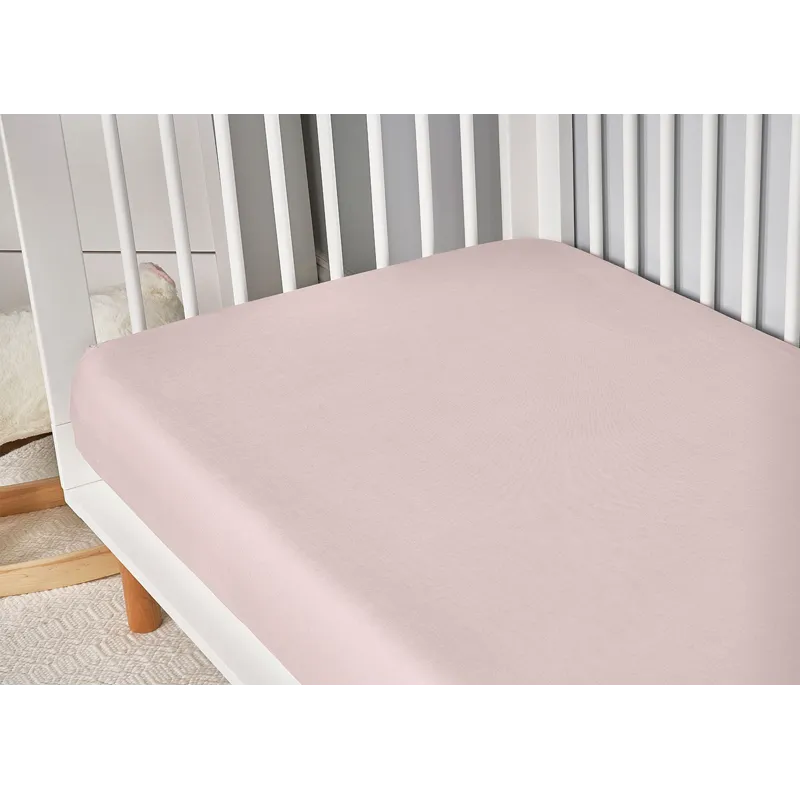 Hyper-Linen Performance Crib Sheet-Light Pink