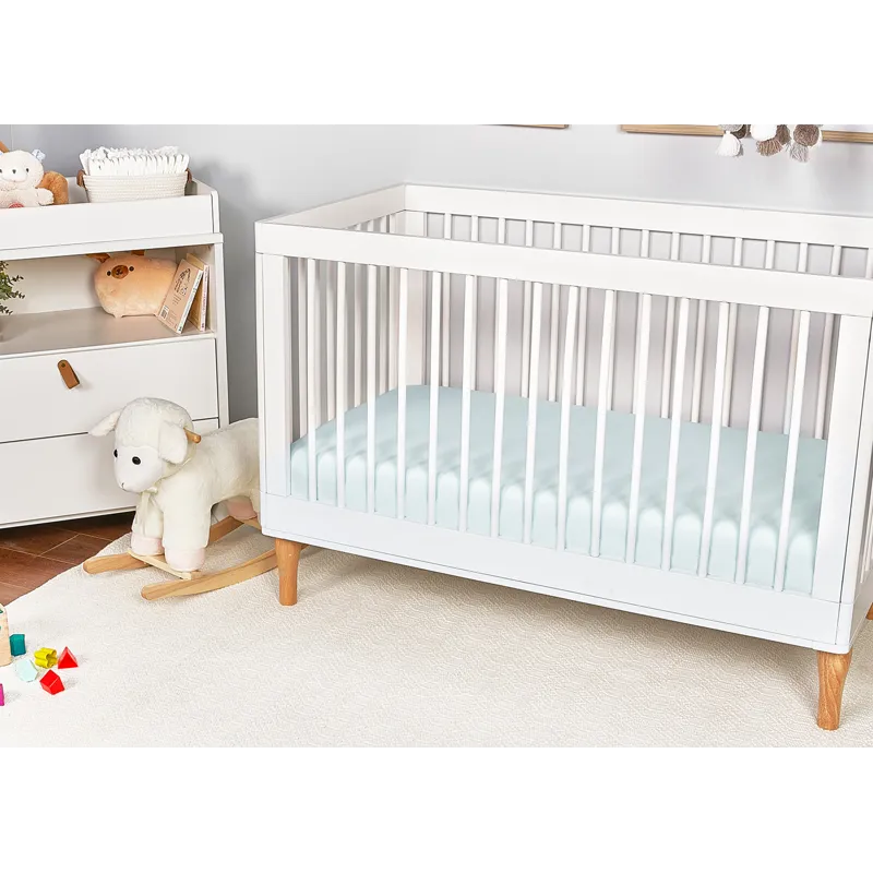 Hyper-Linen Performance Crib Sheet-Baby Blue
