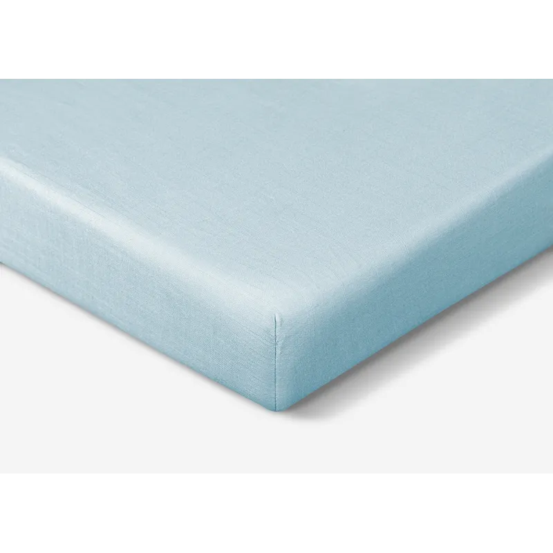 Hyper-Linen Performance Crib Sheet-Baby Blue