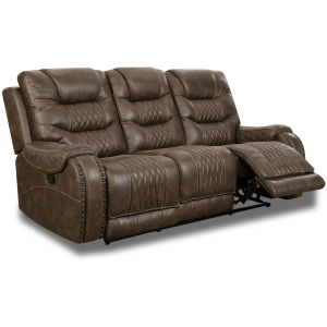 Cowboy Dual Reclining Sofa - Cowboy Dark Brown