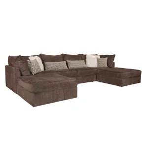 Tess 4 PC Sectional  - Tess Chocolate