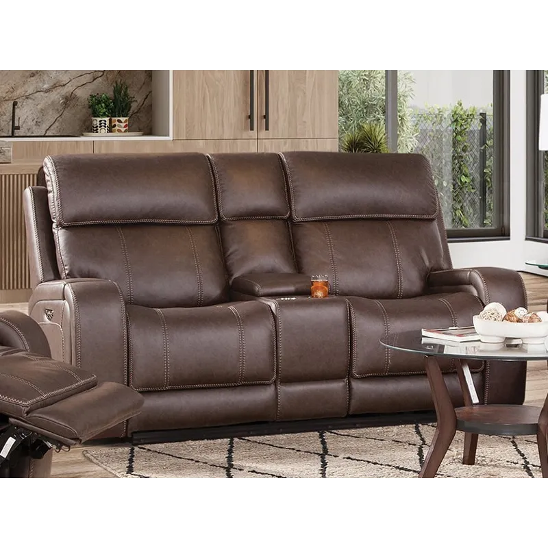 Newport Dual Power Motion Console Loveseat
