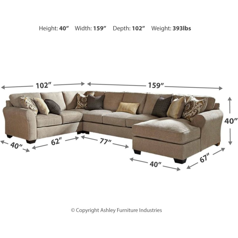 Pantomine 4-Piece Sectional with Chaise
