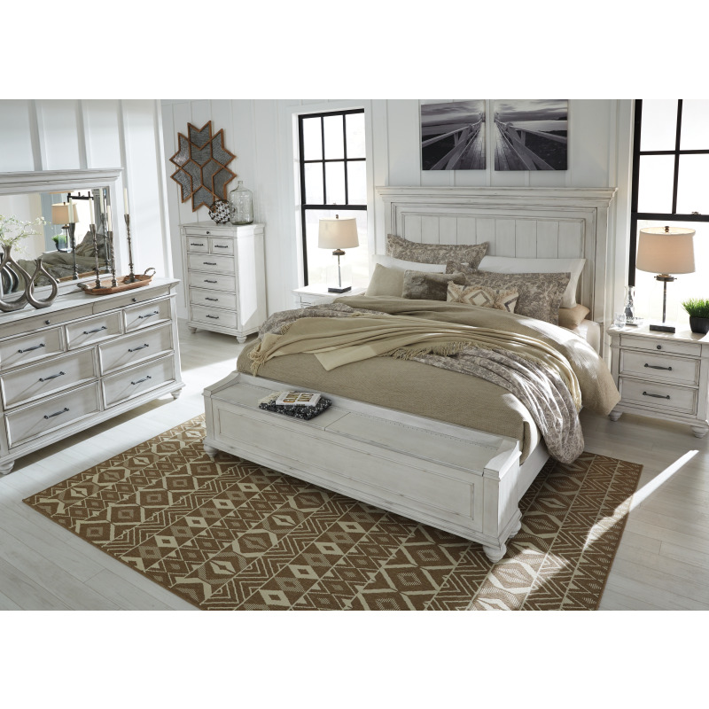 Kanwyn King Panel Bed with Storage Bench B777B9 by Benchcraft at