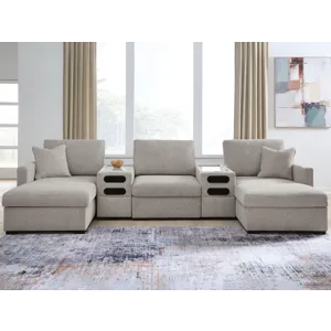ModMax Luxe 5-Piece Double Chaise Sectional with Audio Consoles