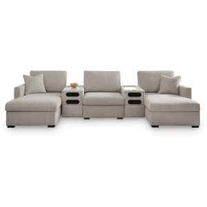 ModMax Luxe 5-Piece Double Chaise Sectional with Audio Consoles