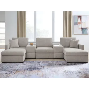 ModMax Luxe 5-Piece Double Chaise Sectional with Storage Consoles