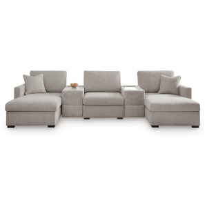 ModMax Luxe 5-Piece Double Chaise Sectional with Storage Consoles
