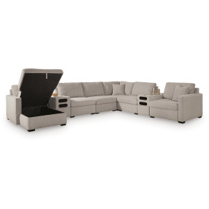 ModMax Luxe 8-Piece Sectional with Storage Chaise and Audio Consoles