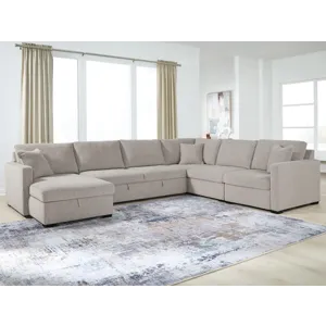 ModMax Luxe 5-Piece Sectional with Storage Chaise and Pop Up Sleeper