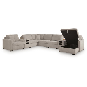 ModMax Luxe 8-Piece Sectional with Storage Chaise and Audio Consoles