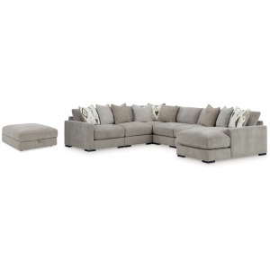 Aslan Court 6-Piece Sectional with Chaise & ottoman