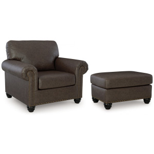 ROXMERE UMBER CHAIR & OTTOMAN