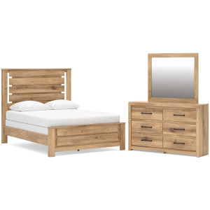 Brozmont Queen Panel Bed, Dresser and Mirror