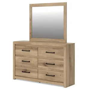 Brozmont Full Panel Bed, Dresser and Mirror