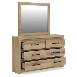 Brozmont Full Panel Bed, Dresser and Mirror