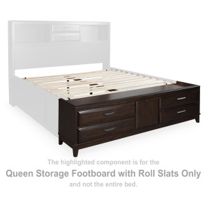 Vanmore Queen Storage Footboard with Roll Slats