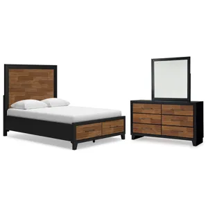 Kraeburn Queen Panel Storage Bed, Dresser and Mirror