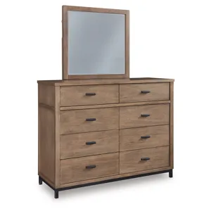 Tomtyn Queen Upholstered Bed, Dresser and Mirror