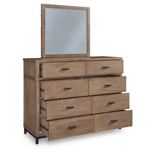 Tomtyn Queen Upholstered Bed, Dresser and Mirror