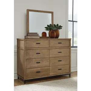 Tomtyn Queen Upholstered Bed, Dresser and Mirror