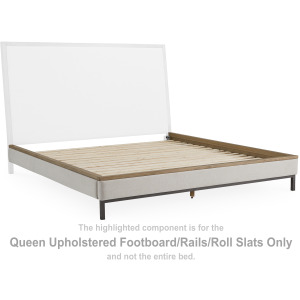 Tomtyn Queen Upholstered Footboard/Rails/Roll Slats