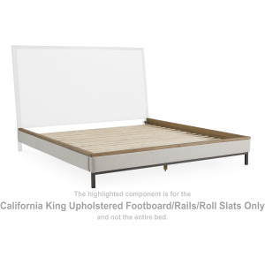 Tomtyn California King Upholstered Footboard/Rails/Roll Slats