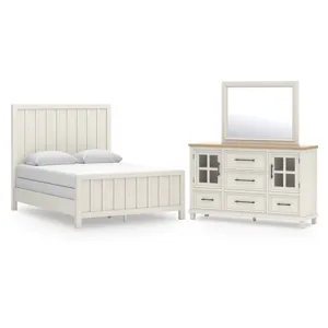 Shaybrock Queen Panel Bed, Dresser and Mirror