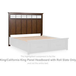 Taffenbrook King/California King Panel Headboard with Roll Slats