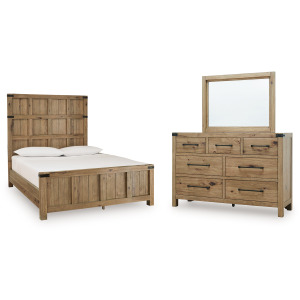 Ridgester Queen Panel Bed, Dresser and Mirror