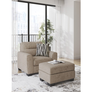 OLTEN MOCHA CHAIR 1/2 & OTTOMAN