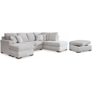 GABYLEIGH NICKEL SECTIONAL W/ OTTOM