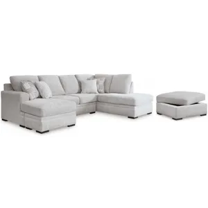 GABYLEIGH NICKEL SECTIONAL W/ OTTOM