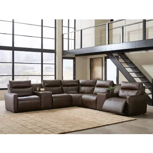ModZ 7-Piece Power Reclining Sectional with Audio Consoles