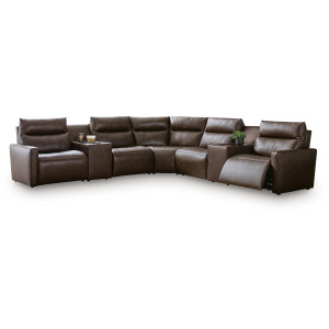 ModZ 7-Piece Power Reclining Sectional with Audio Consoles