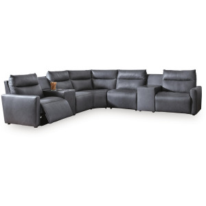 ModZ 7-Piece Power Reclining Sectional with Audio Consoles