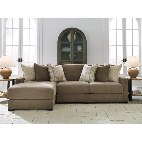 Camellia-Court 3-Piece Sectional with Chaise