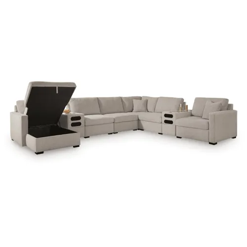 ModMax Luxe 8-Piece Sectional with Storage Chaise and Audio Consoles